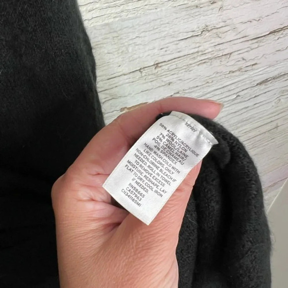 Cashmere Wool  Blend Black Sweater cardigan medium - Picture 7 of 9